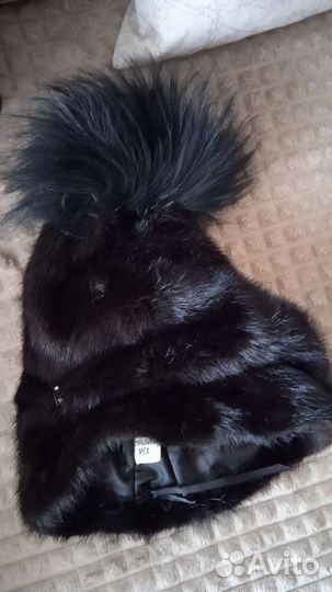 Шапка норковая женская черная