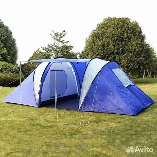 Палатка 4-х местная 2 комнаты+тамбур+навес