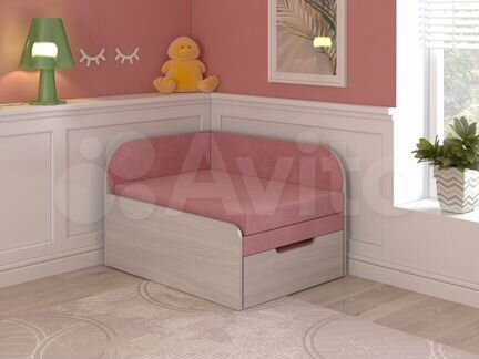 Кровать-д�иван Розовый с ящиком для белья