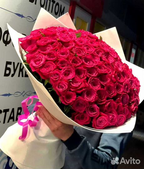 Розы с доставкой, букет роз 101 шт