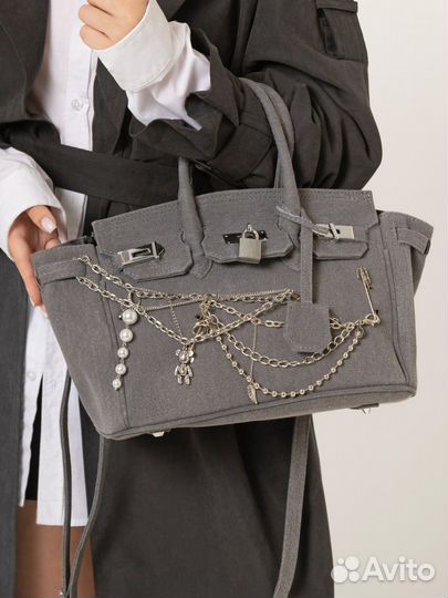 Сумка hermes birkin джинсовая