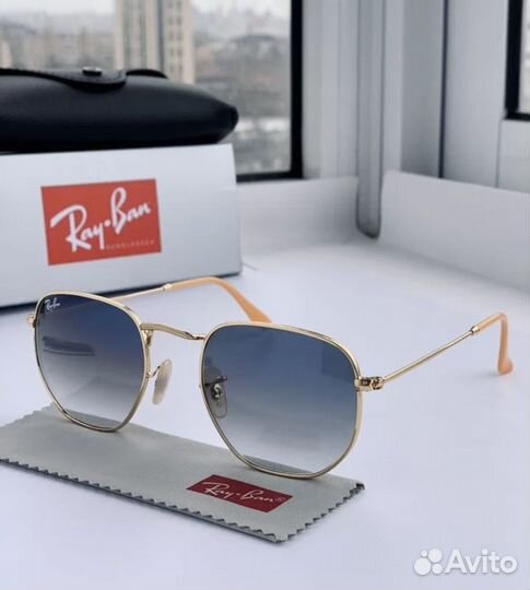 Очки ray ban hexagonal голубой