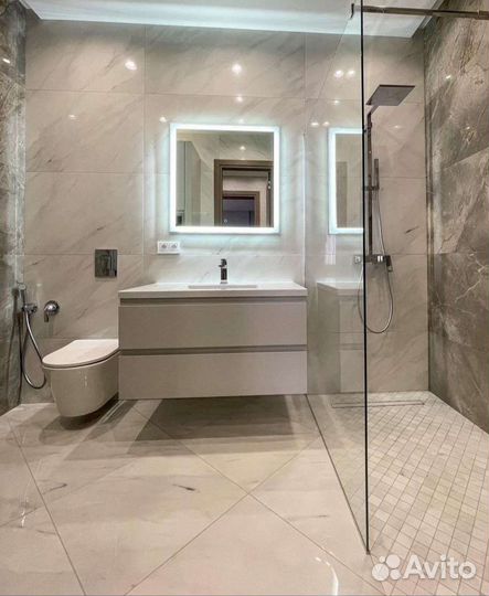 Тумба для ванной с акриловой столешницей