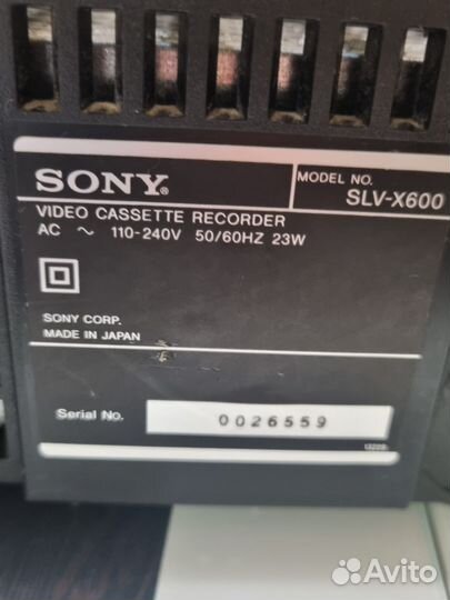 Видеомагнитофон sony SLV -X600