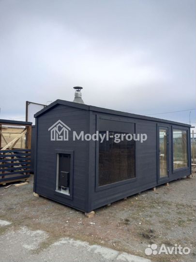 Готовая баня в стиле барнхаус