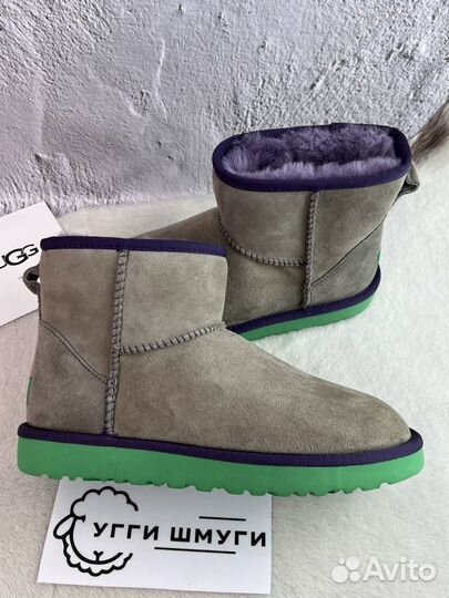 Угги Ugg Classic Mini II Grey-Aqua