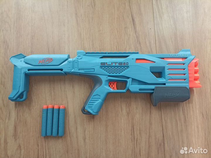 Бластер Nerf Elite 2.0 Tetrad + 4 патрона
