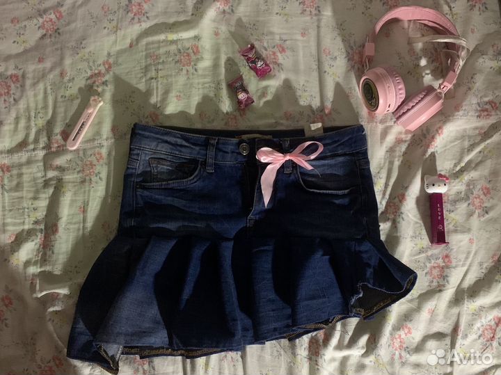 Джинсовая мини-юбка y2k