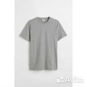 Футболка H&M Slim Fit Pima Cotton, серый