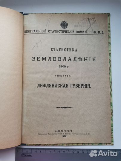 Статистика землевладения Лифляндская губерния 1905