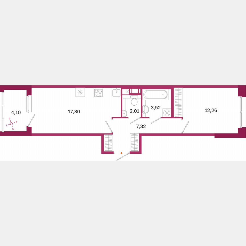 1-к. квартира, 44,5 м², 3/10 эт.