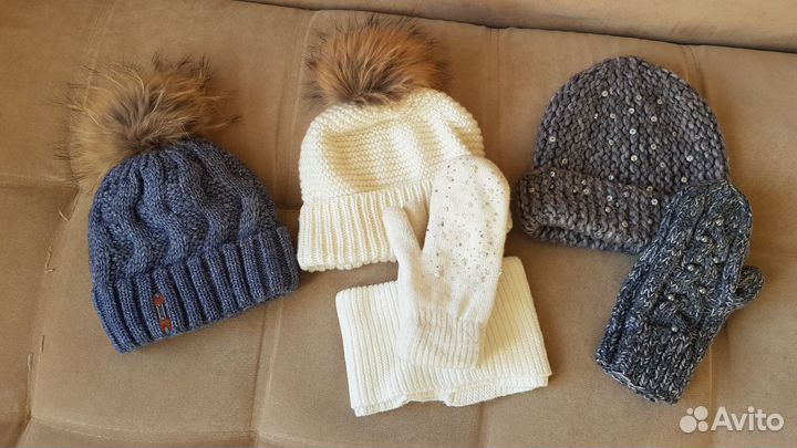 Шапка новая зимняя, варежки