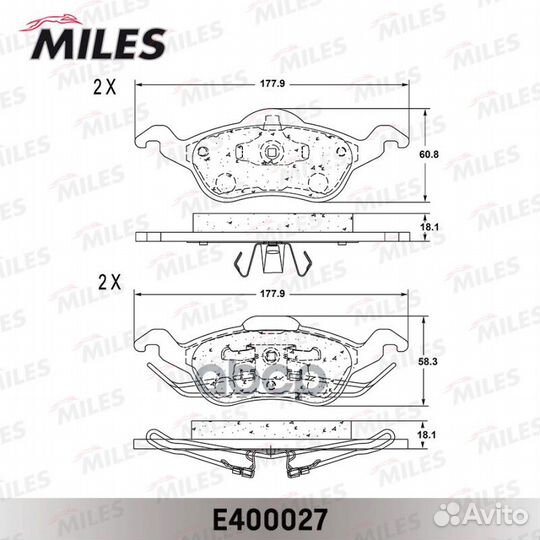 Колодки тормозные ford focus 9805 передние