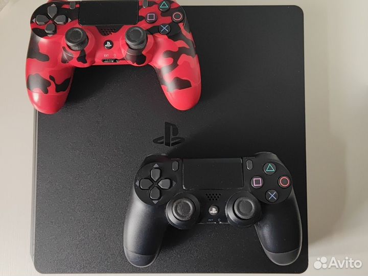 Игровая приставка ps4 slim с играми и 2 джостика