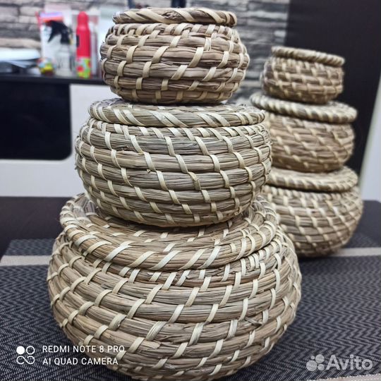 Корзинки плетеные IKEA набор из 3-х штук
