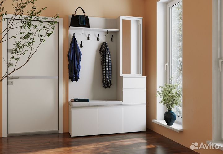 Плейона Тумба с ящиками белый