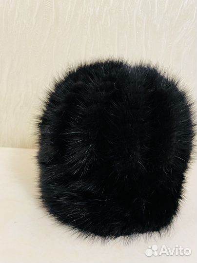 Шапка норковая вязаная