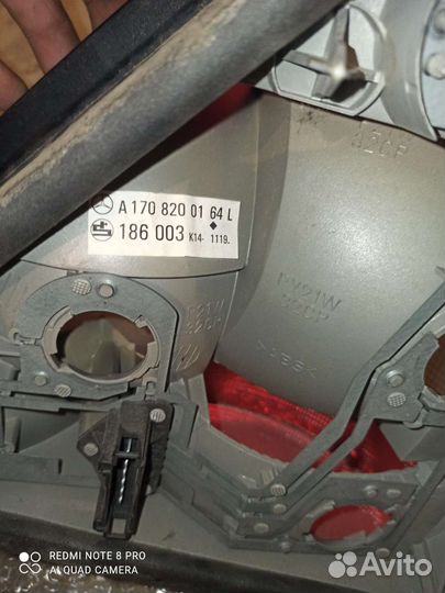 Фонари задние mercedes А170