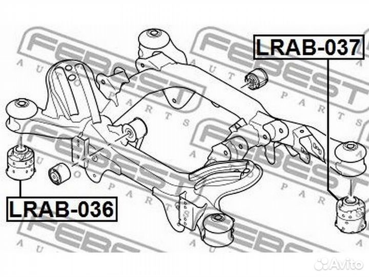 Сайлентблок задней балки Febest lrab036