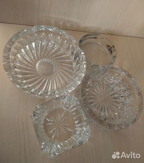 Пепельница хрусталь СССР 3 шт (для бара, ресторана