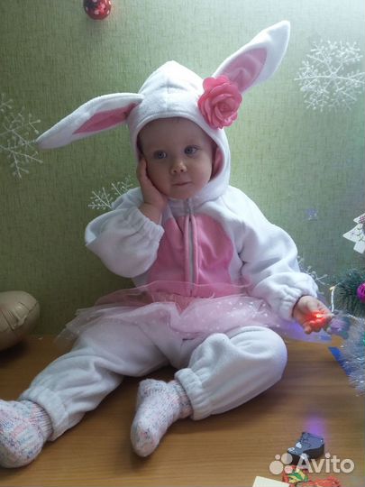 Новогодний костюмчик зайчика на 1,5-2,5г