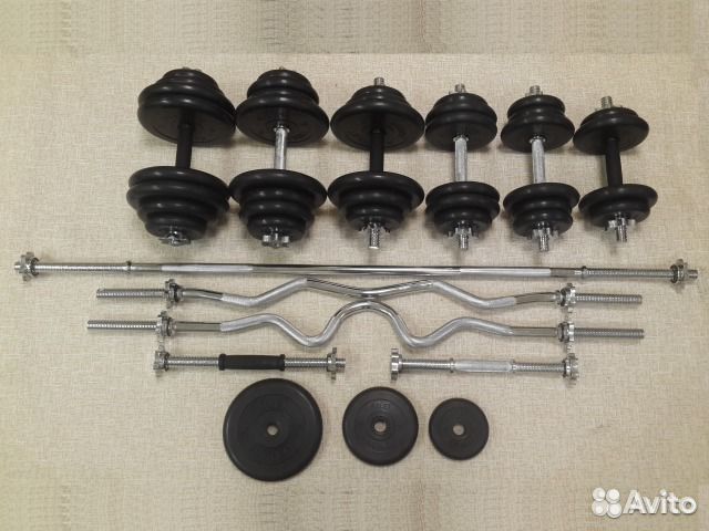 Гантели и штанги. Скамья для жима. Доставка