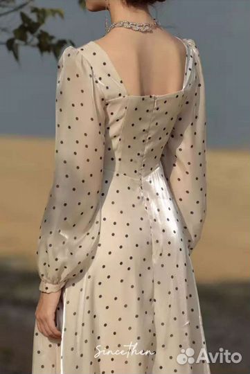 Платье в горошек на выпускной, вечернее новое s/m