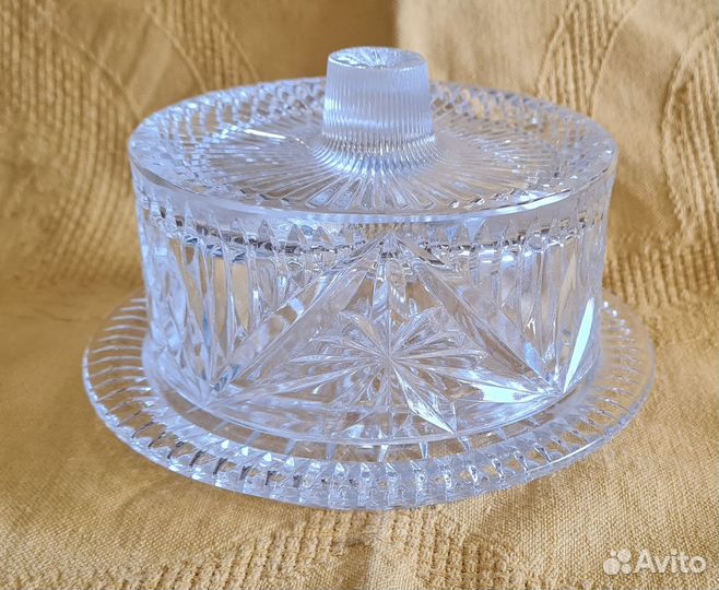 Хрустальная маслёнка. Богемия