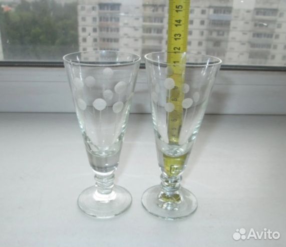 Рюмка на ножке -2 шт одним пакетом 75 мл,СССР