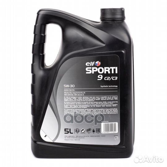 ELF Sporti 9 5w30 SN/CF (C2/C3) 5л. ELF