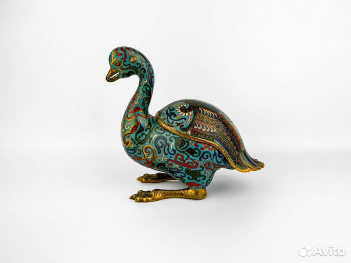 Антикварная статуэтка, Китай, эмаль, 1875-1908 гг