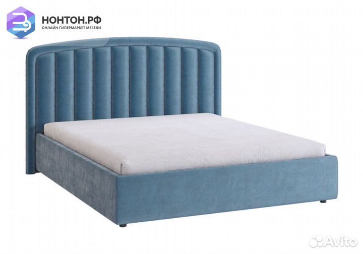 Кровать Сиена 2 1.6 м светло-синяя