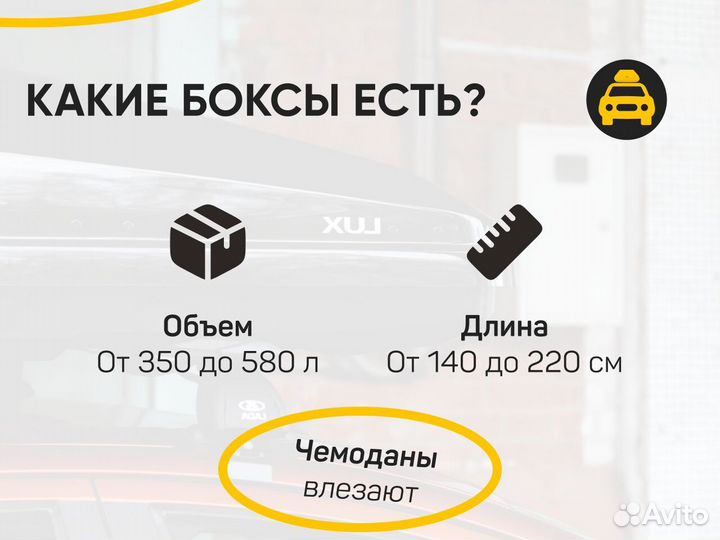 Аренда автобокса на крышу авто С установкой