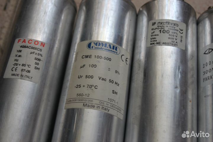 Конденсаторы 100 мФ 500 В 50 Hz