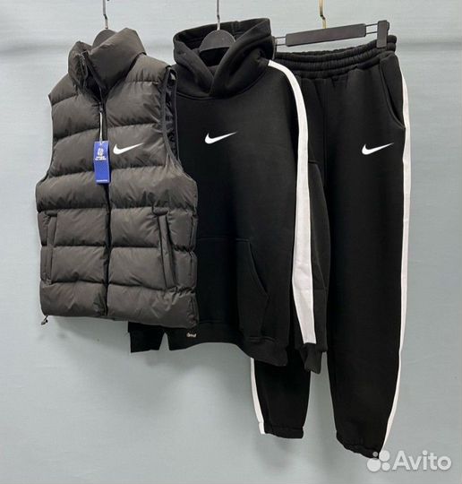 Мужской флисовый спортивный костюм Nike тройка
