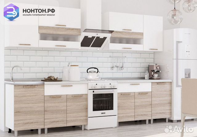 Кухня Айсбери 2.4 м белый / сонома