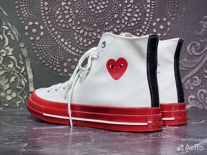 Кеды Converse x CDG Chuck Taylor Hi Red Sole