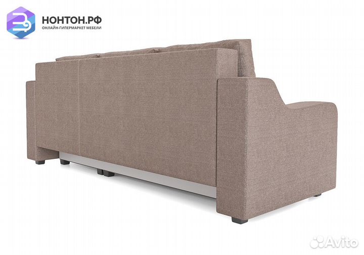 Угловой диван еврокнижка Берн рогожка бежевая