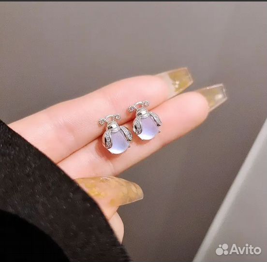 Серебряные серьги Firefly Moonstone