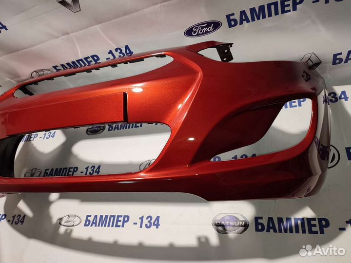 Бампер передний hyundai solaris в цвет Красный