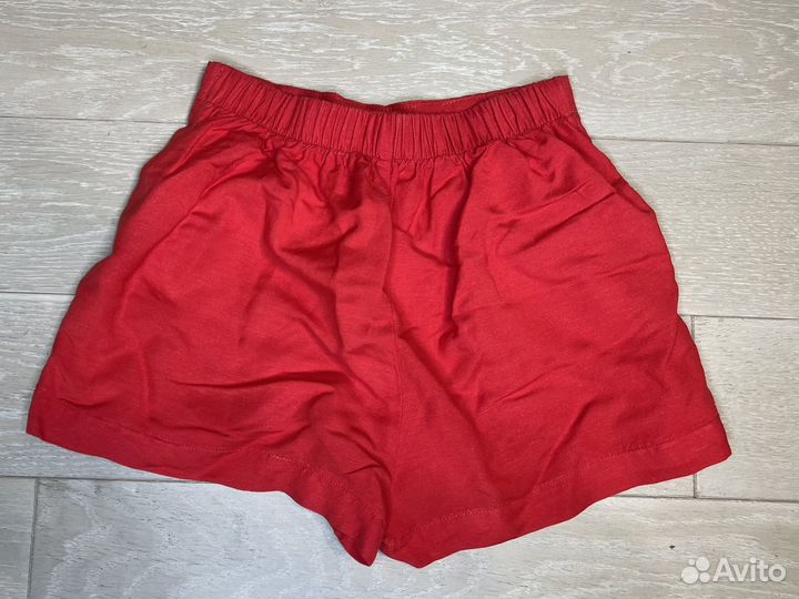 Льняные красные шорты Oysho