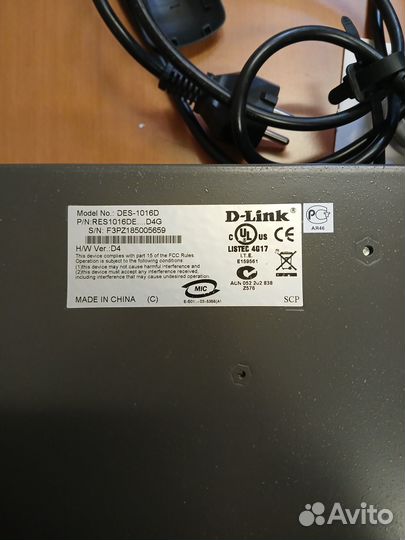 Коммутатор d-link des-1016d