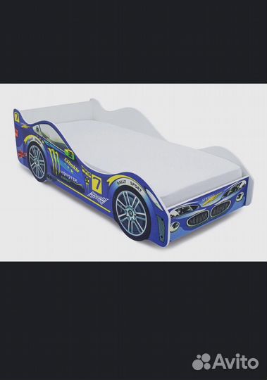 Детская кровать машина с матрасом