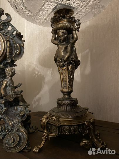 Ваза бронза хрусталь