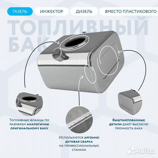 Алюминиевый бензобак 30 л Газель вместо пластика