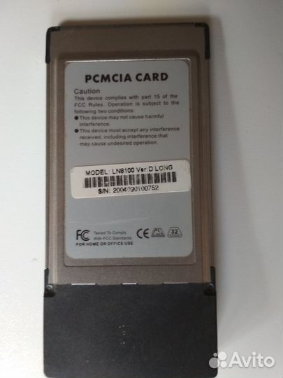 Сетевая карта pcmcia LAN 10/100Mbps