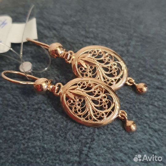 Золотые серьги-самовары 585 проба