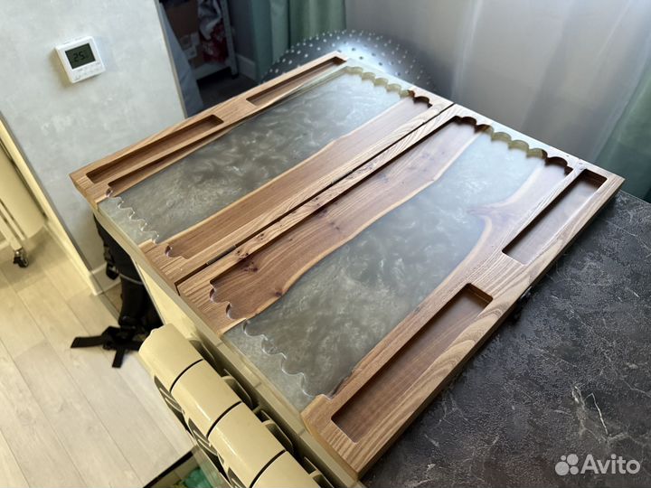 Нарды ручной работы из ясеня + эпоксидная смола