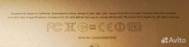 Macbook air 13 a1369 2010