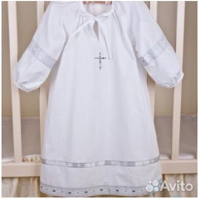 Красивая Крестильная рубашка (новая) р-р 20-22